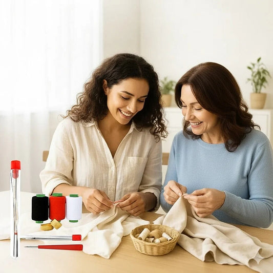 Kit de Costura Premium Completo - Estojo Zíper + Tubos de Linhas GRÁTIS